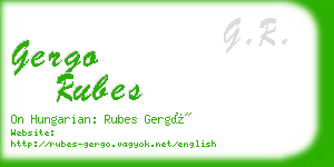 gergo rubes business card